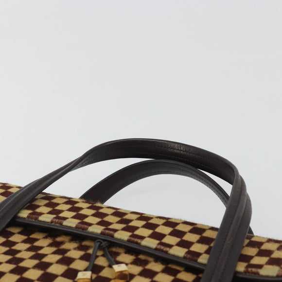 LOUIS VUITTON Damie Sovage Lion Hand Bag Black M92131 LV Auth bs36584