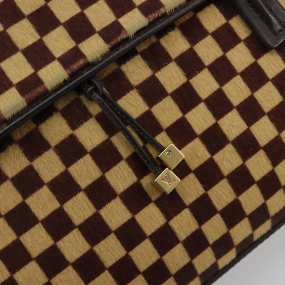 LOUIS VUITTON Damie Sovage Lion Hand Bag Black M92131 LV Auth bs36584