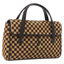 LOUIS VUITTON Damie Sovage Lion Hand Bag Black M92131 LV Auth bs36584-1