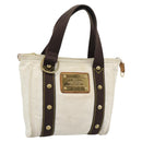 LOUIS VUITTON Antigua Cabas PM Tote Bag White Brown M40036 LV Auth bs36588-1