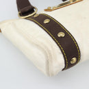 LOUIS VUITTON Antigua Cabas PM Tote Bag White Brown M40036 LV Auth bs36588-11