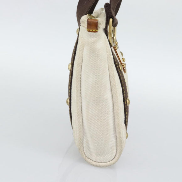 LOUIS VUITTON Antigua Cabas PM Tote Bag White Brown M40036 LV Auth bs36588