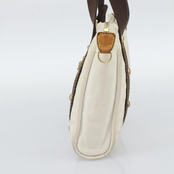 LOUIS VUITTON Antigua Cabas PM Tote Bag White Brown M40036 LV Auth bs36588