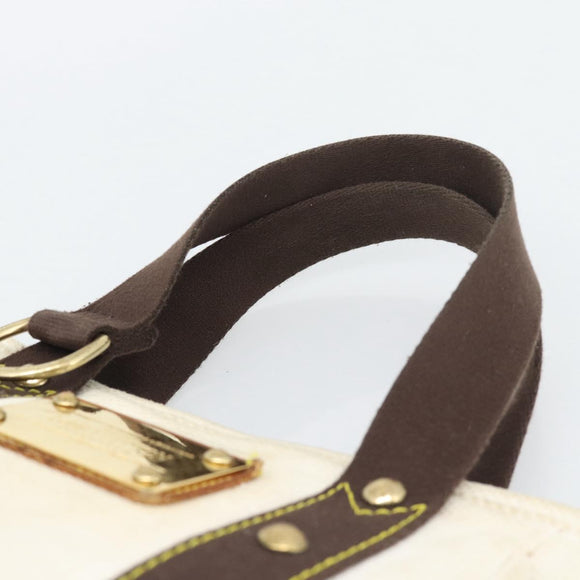 LOUIS VUITTON Antigua Cabas PM Tote Bag White Brown M40036 LV Auth bs36588