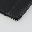 BURBERRY Briefcase Leather Black Silver Auth bs36590-16
