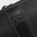 BURBERRY Briefcase Leather Black Silver Auth bs36590-8