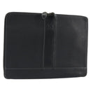 BURBERRY Briefcase Leather Black Silver Auth bs36590-1