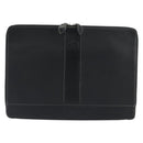 BURBERRY Briefcase Leather Black Silver Auth bs36590-13