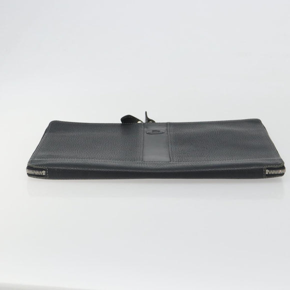 BURBERRY Briefcase Leather Black Silver Auth bs36590