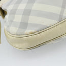 BURBERRY Nova Check Hand Bag PVC Light Blue Silver Auth bs36591-17