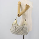 BURBERRY Nova Check Hand Bag PVC Light Blue Silver Auth bs36591-24
