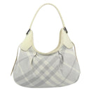 BURBERRY Nova Check Hand Bag PVC Light Blue Silver Auth bs36591-13
