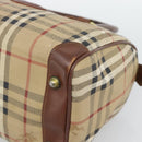 Burberrys Nova Check Hand Bag PVC Beige Gold Auth bs36592-10