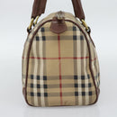 Burberrys Nova Check Hand Bag PVC Beige Gold Auth bs36592-4