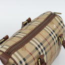 Burberrys Nova Check Hand Bag PVC Beige Gold Auth bs36592-6