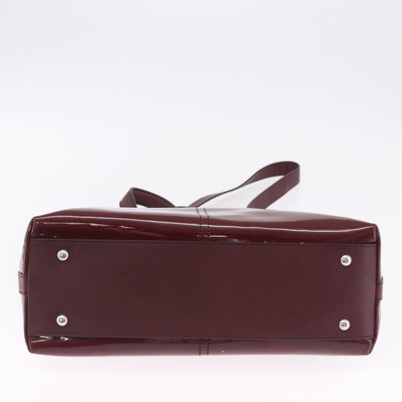 CARTIER Marcello de Cartier Hand Bag Patent leather 2way Bordeaux Auth bs36593A