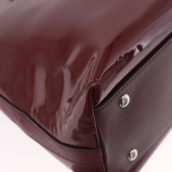 CARTIER Marcello de Cartier Hand Bag Patent leather 2way Bordeaux Auth bs36593A