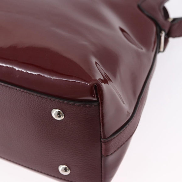 CARTIER Marcello de Cartier Hand Bag Patent leather 2way Bordeaux Auth bs36593A