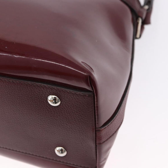 CARTIER Marcello de Cartier Hand Bag Patent leather 2way Bordeaux Auth bs36593A