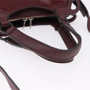 CARTIER Marcello de Cartier Hand Bag Patent leather 2way Bordeaux Auth bs36593A-7