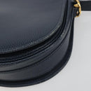 CARTIER Must Line Shoulder Bag Leather Blue Gold Auth bs36594-10