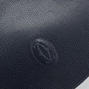 CARTIER Must Line Shoulder Bag Leather Blue Gold Auth bs36594-14