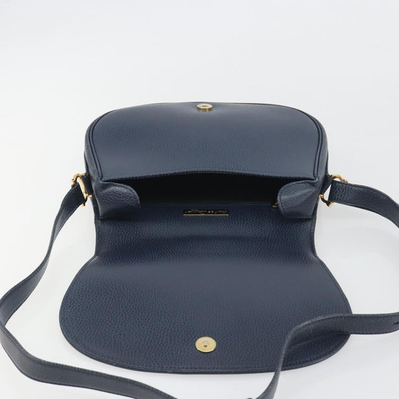 CARTIER Must Line Shoulder Bag Leather Blue Gold Auth bs36594