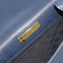 CARTIER Must Line Shoulder Bag Leather Blue Gold Auth bs36594-16