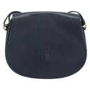 CARTIER Must Line Shoulder Bag Leather Blue Gold Auth bs36594-2