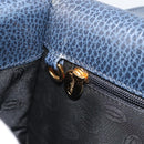 CARTIER Must Line Shoulder Bag Leather Blue Gold Auth bs36594-20