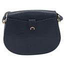 CARTIER Must Line Shoulder Bag Leather Blue Gold Auth bs36594-3