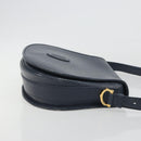 CARTIER Must Line Shoulder Bag Leather Blue Gold Auth bs36594-4