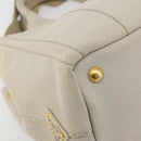 PRADA Canapa PM Hand Bag Canvas 2way Gray Gold Auth bs36595-17