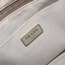 PRADA Canapa PM Hand Bag Canvas 2way Gray Gold Auth bs36595-21