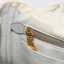PRADA Canapa PM Hand Bag Canvas 2way Gray Gold Auth bs36595-24