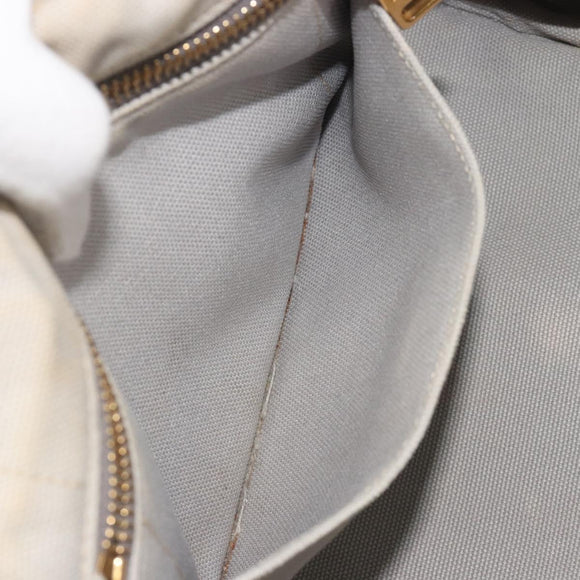 PRADA Canapa PM Hand Bag Canvas 2way Gray Gold Auth bs36595
