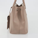PRADA Hand Bag Saffiano leather Beige Silver Auth bs36596A-4