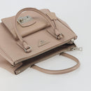 PRADA Hand Bag Saffiano leather Beige Silver Auth bs36596A-6