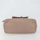 PRADA Hand Bag Saffiano leather Beige Silver Auth bs36596A-9