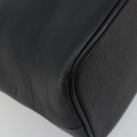 BURBERRY Hand Bag Leather Black Gold Auth bs36597