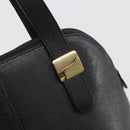 BURBERRY Hand Bag Leather Black Gold Auth bs36597-10