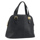 BURBERRY Hand Bag Leather Black Gold Auth bs36597-1