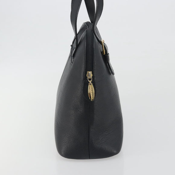 BURBERRY Hand Bag Leather Black Gold Auth bs36597