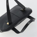 BURBERRY Hand Bag Leather Black Gold Auth bs36597-6