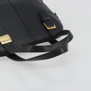 BURBERRY Hand Bag Leather Black Gold Auth bs36597-7
