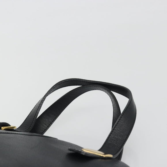 BURBERRY Hand Bag Leather Black Gold Auth bs36597