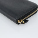 PRADA Long Wallet Leather Black Gold Auth bs36598-15