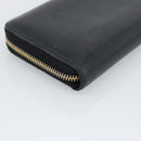 PRADA Long Wallet Leather Black Gold Auth bs36598-16