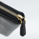 PRADA Long Wallet Leather Black Gold Auth bs36598-8