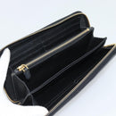 PRADA Long Wallet Leather Black Gold Auth bs36598-9